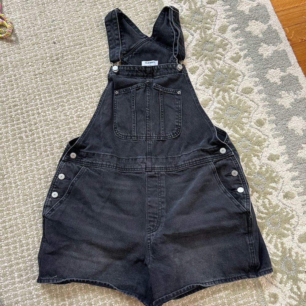 Old Navy Black Denim Overalls